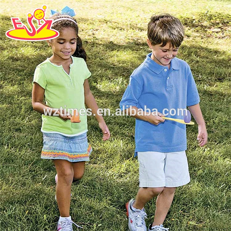 New hottest children activity toys wooden egg and spoon race game for outdoor relay game W01B031
