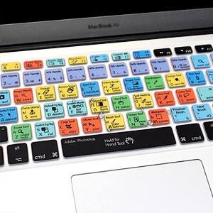 Wholesale Durable Customized Ado be Photo shop PS Functional Silicone laptop with russian keyboard Skin For Mac book