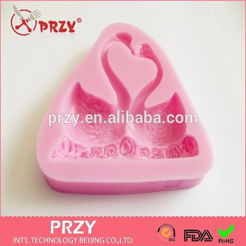 2015 newest wholesale swan silicone cake molds