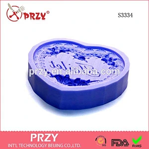 S3334 Beijing heart flower handmade soap mould for toilet heart silicone mould for soap