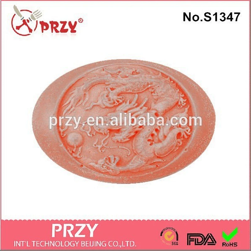 dragon printed 3 silicone soap mold