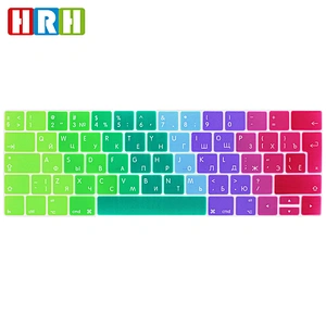 Silicone Rainbow Keyboard Cover for macbook russian keyboard skin For macbook touch bar a1706 keyboard