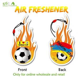 2018 the new soccer cup flame pattern air freshener, car mirror ornaments, lasting fragrance, cheap and high quality.