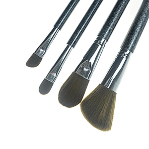 High quality 5pcs electroplate plastic handle powder foundation concealer eyeshadow face makeup brush set