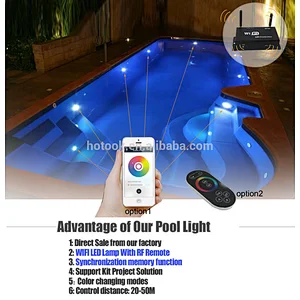 RGB Wifi Wireless Controlled LED Pool Light Underwater Light DC12V Foco