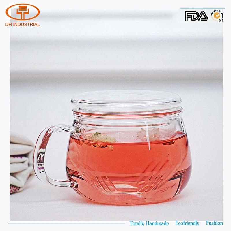 Eco-friendly good quality borosilicate glass tea cup flower tea cups with filter for wedding