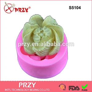S5104 flower polmer clay salt carving DIY silicone mold soap mold