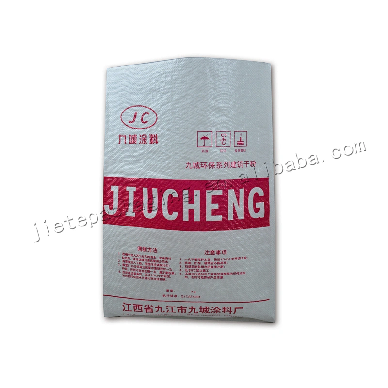 Moisture proof 20kg pp woven packaging bags for cement, wall putty powder,tile adhesive,mortar