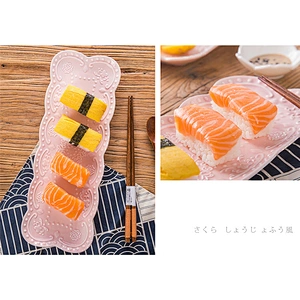 Japanese relief rectangle dish ceramic white sushi plate, bread dessert plate