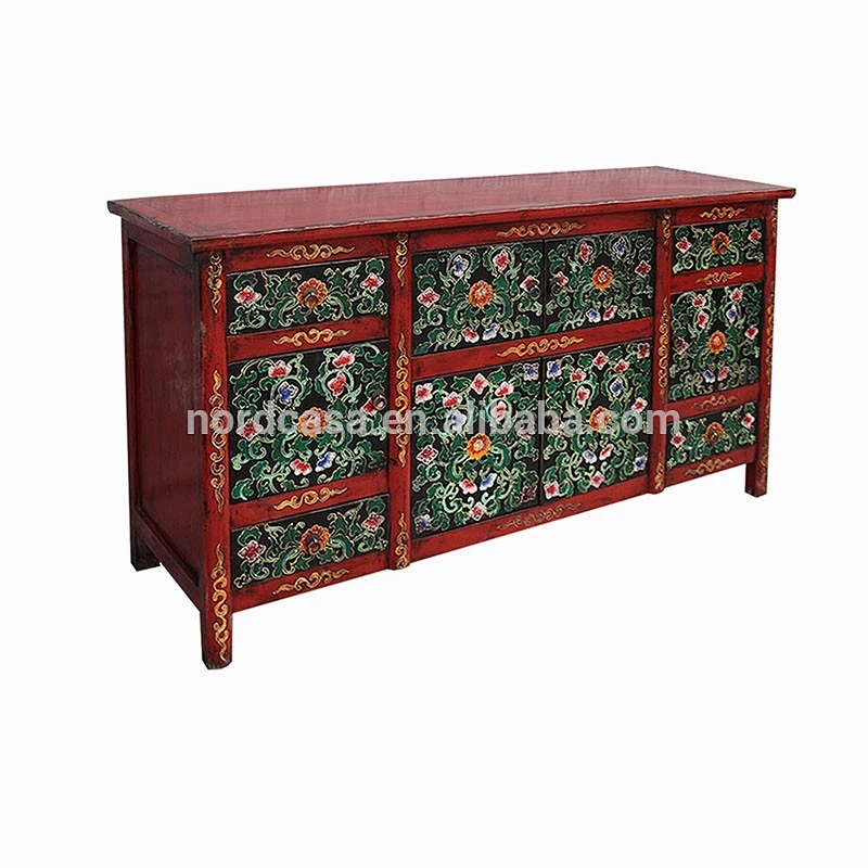 Chinese antique tibet cabinet