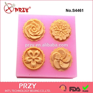 Four-hole flower silicone mold, silicone mold soap, food-grade soap mold