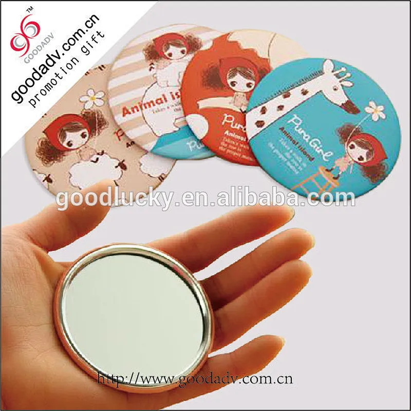 Wholesale beautiful pocket round mirror tin mini mirror gifts