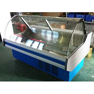 New design air cooling horizontal mini fridge display fridge freezer for meet display in supermarket (SUNRRY SY-FMS2500S)