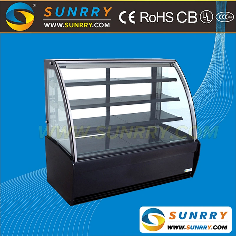 Electric heating glass bakery display cases for sale with backside slide door