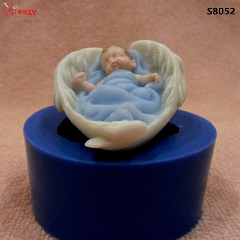 Angle series mold Baby sleeping on wings Silicone Candle Molds Silicone soap moulds