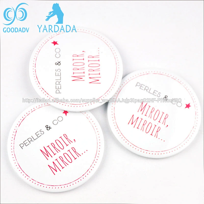 Beauty personal care single side custom small hand mirror / pocket mirror wholesale