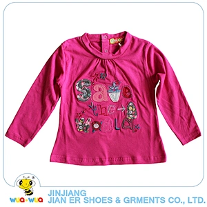 Factory wholesale stylish sweet cotton 0-24M baby girl t-shirt