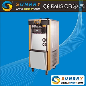 Energy saving big production ice-cream mixer machine commercial with 3 flavors