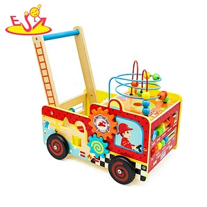 2019 New arrival toddlers wooden toy wagon for push along W16E133