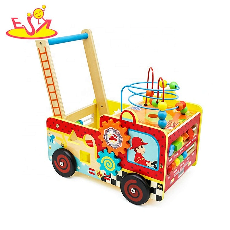 2019 New arrival toddlers wooden toy wagon for push along W16E133