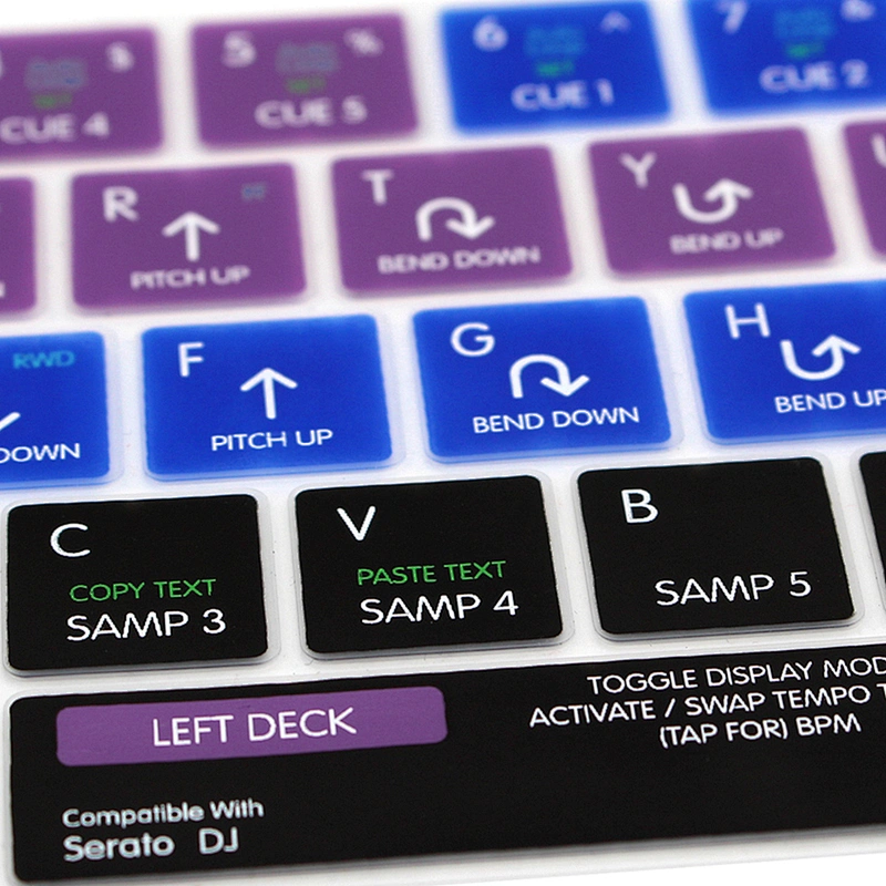 Serato DJ Controller Hotkeys 10 keyboard shortcuts Silicone Keyboard Skin for Laptop Keyboard Cover