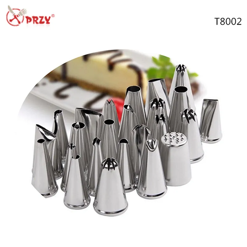 304 Stainless Steel 24 Head Cookie Torch Mounted Flower Mouth Bakeware Stainless Cake Decoration Sets
