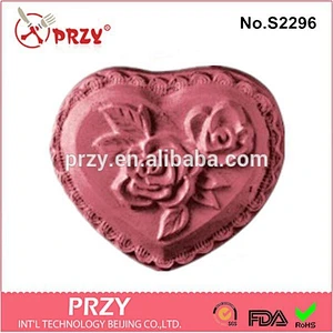 Heart With Rose silicone soap molds for soap making
