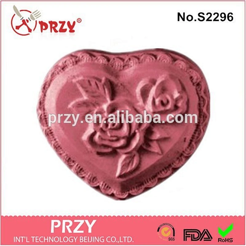 Heart With Rose silicone soap molds for soap making