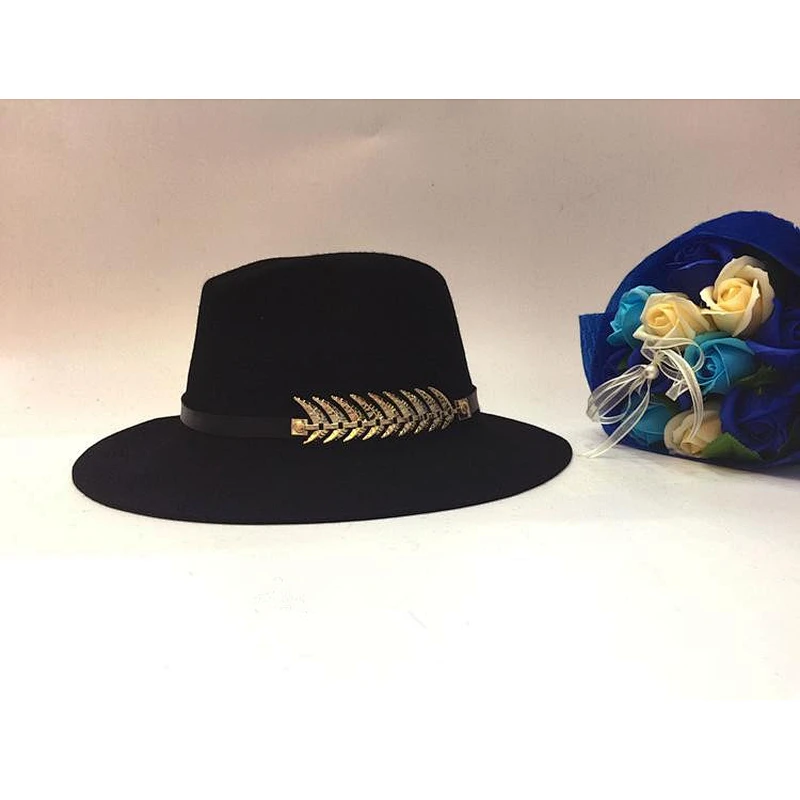 Women fedora men black fake wool hat jazz hats sombrero chapeau