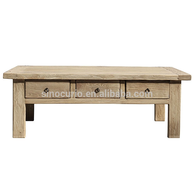 Hot Sale Antique Solid Wooden Square Drawers Coffee table