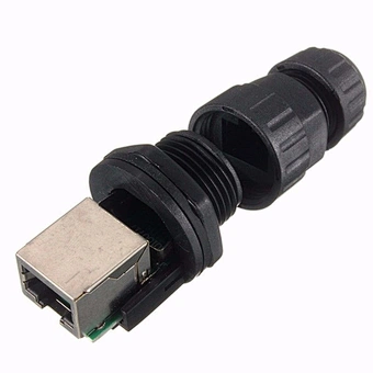 IP67 Front Panel Mounted Male Female Waterproof RJ45 Connector with Ethernet Cable
