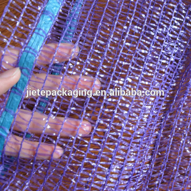 Customized violet raschel mesh bag size 50*80cm for packing onion,orange,tomato,potato