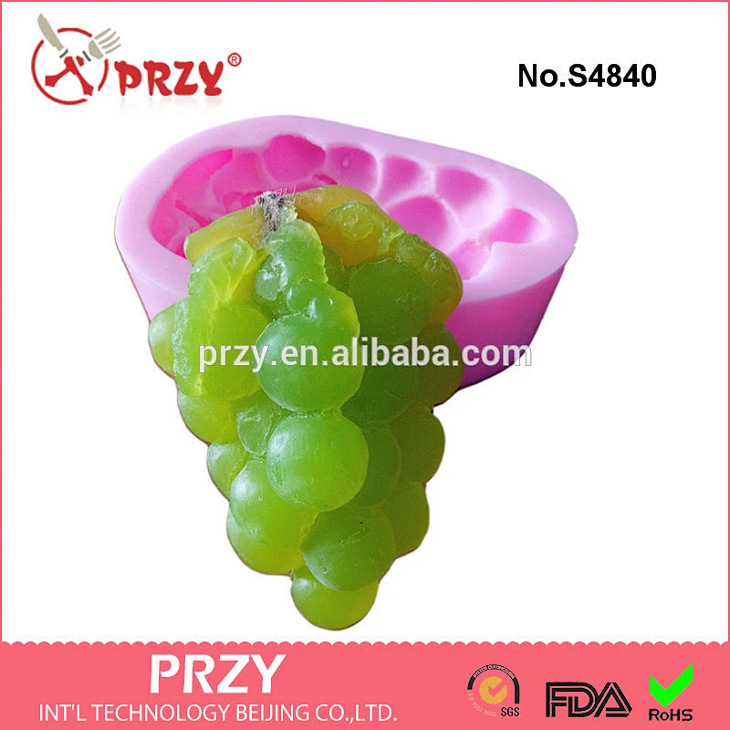 S4840 DIY grapes shape silicone fruit soap mold for gift