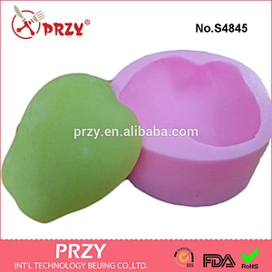 S4845 Cute Party Food Decorations Tools Fruits Apple Shape Ice Chocolate Sugar Silicone Cub