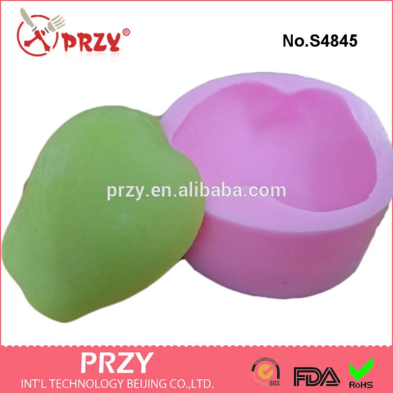 S4845 Cute Party Food Decorations Tools Fruits Apple Shape Ice Chocolate Sugar Silicone Cub