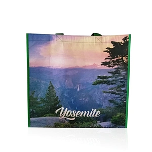 Eco friendly reusable rpet fabric bag recycled material shopping totes bags with lamination