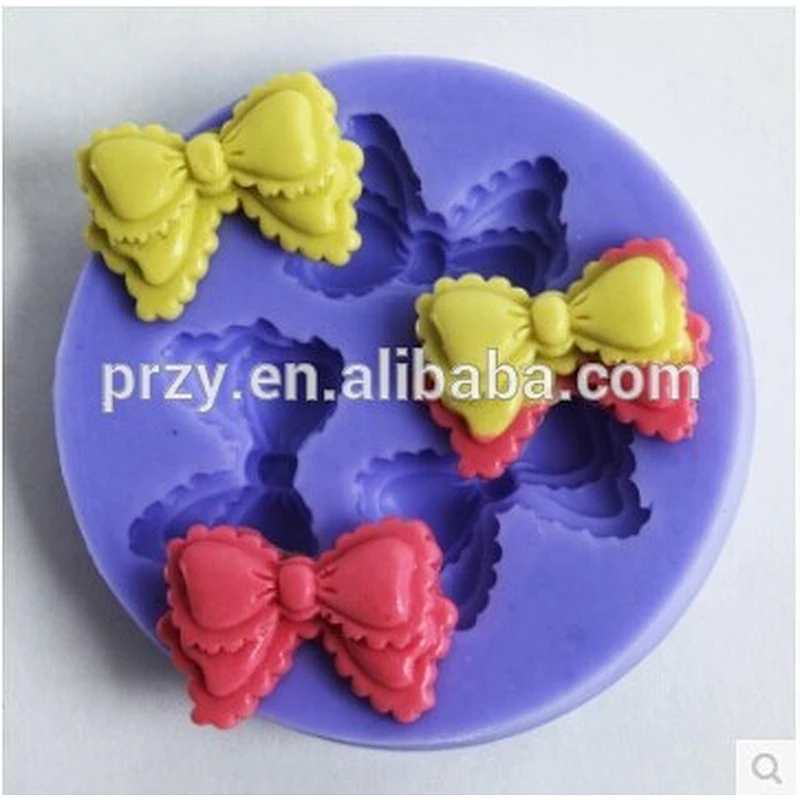 2015 hotsale mini bow gum paste silicone fondant mold