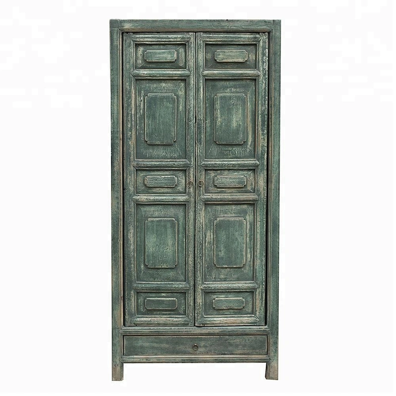 chinese antique distressed reclaimed wooden door wardrobe bedroom furniture
