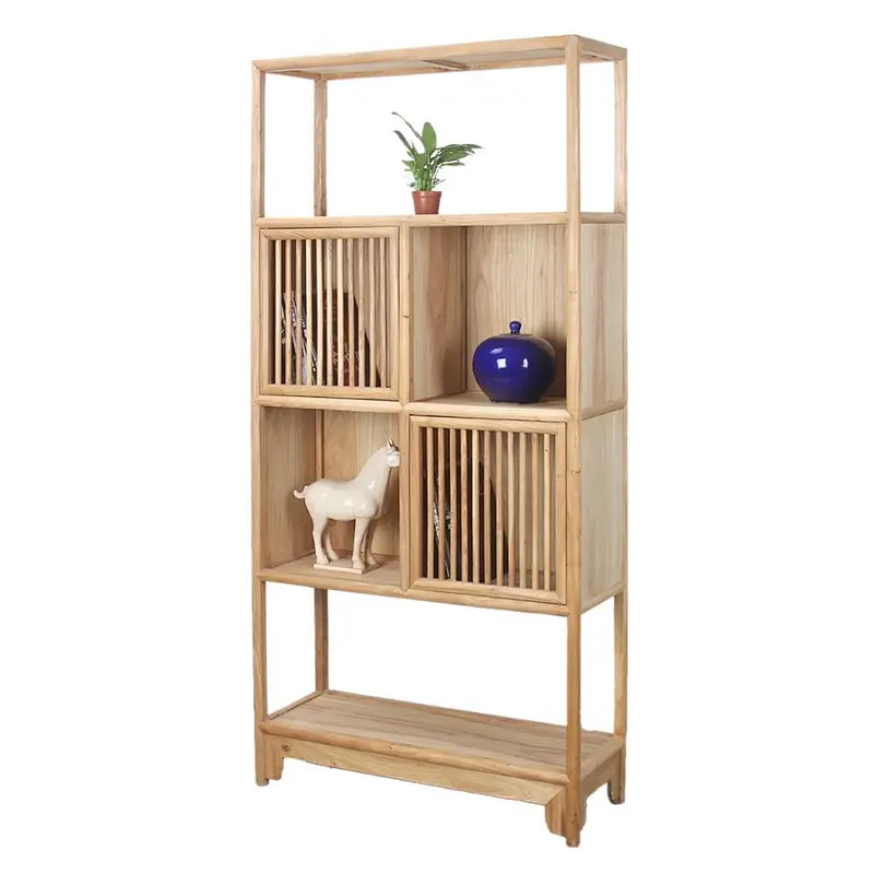 chinese antique natural reclaimed wooden bookcase furniture