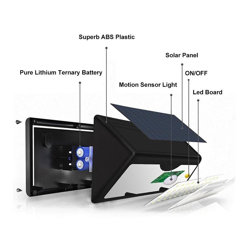 Microwave sensor ip65 waterproof garden 9w 6w solar led wall light LED solar light