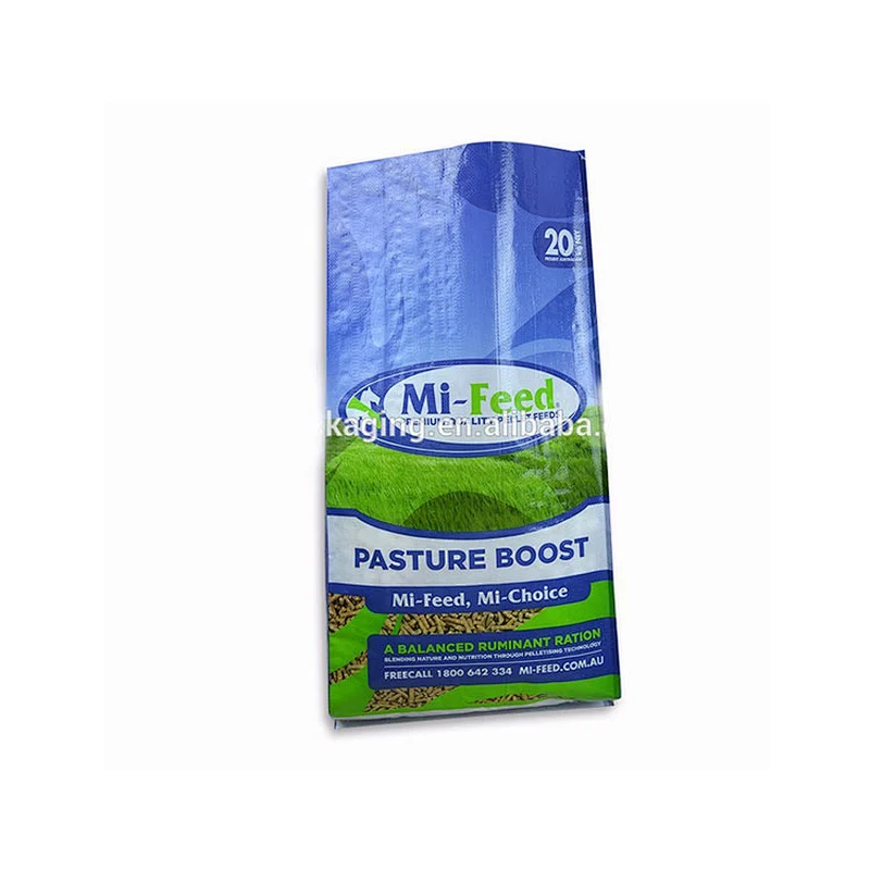 Customized bopp film laminated pp woven fabric plastic durable bag 20kg for feed