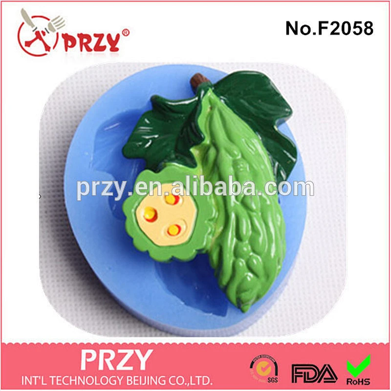 F2058 PRZY Silicone manufacturer China custom Bitter Melon fondant mold