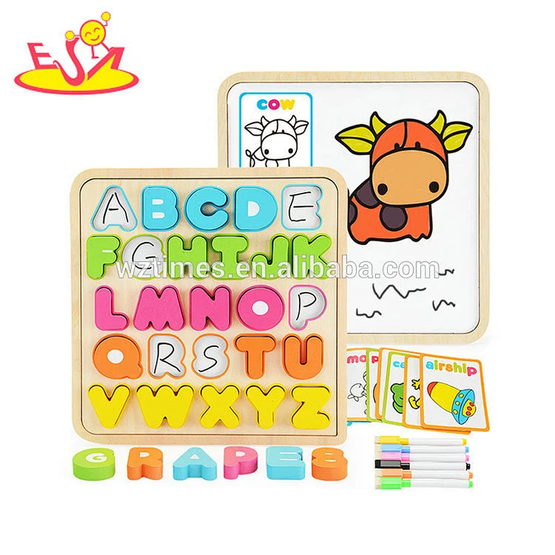 Wholesale most popular kids wooden math puzzle with whiteboard W14B088