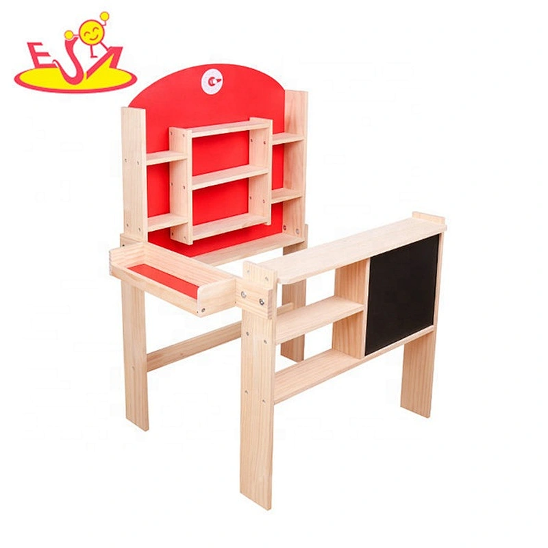 2019 New design pretend play wooden supermarket toy set for kids W10A096