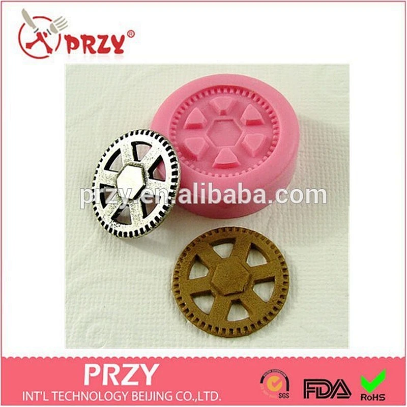 Fondant Cake Decorating Tools Steampunk Gear Cabochon Silicone Cake Mold