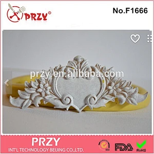 2015 hotsale Floral Heart Banner fondant silicone cake mold