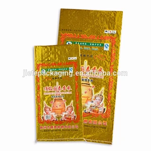 Polypropylene plastic food packaging Thai jasmine rice bags 25kg for sale
