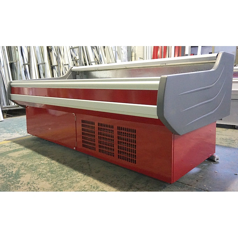 New style supermarket refrigeration equipment and deli showcase with a lifted cover