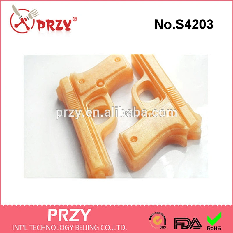 S4203 PRZY wholesale 2 Gun Soap ,Pistol Gun Soap,Party Favors Silicone Candle Mold