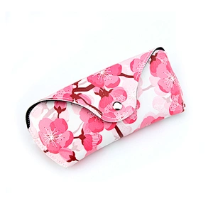 Custom Printed Flower Pu Leather Sunglasses Case
